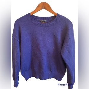 Kendall & Kylie Knit Crewneck Pullover Sweater Royal Blue Medium